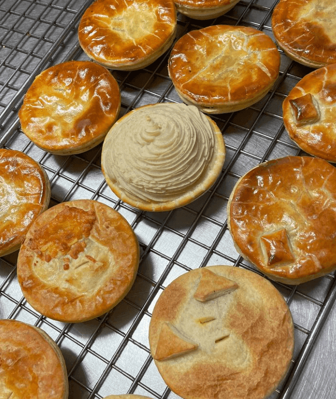 Freshly baked Pies on the cooling rack