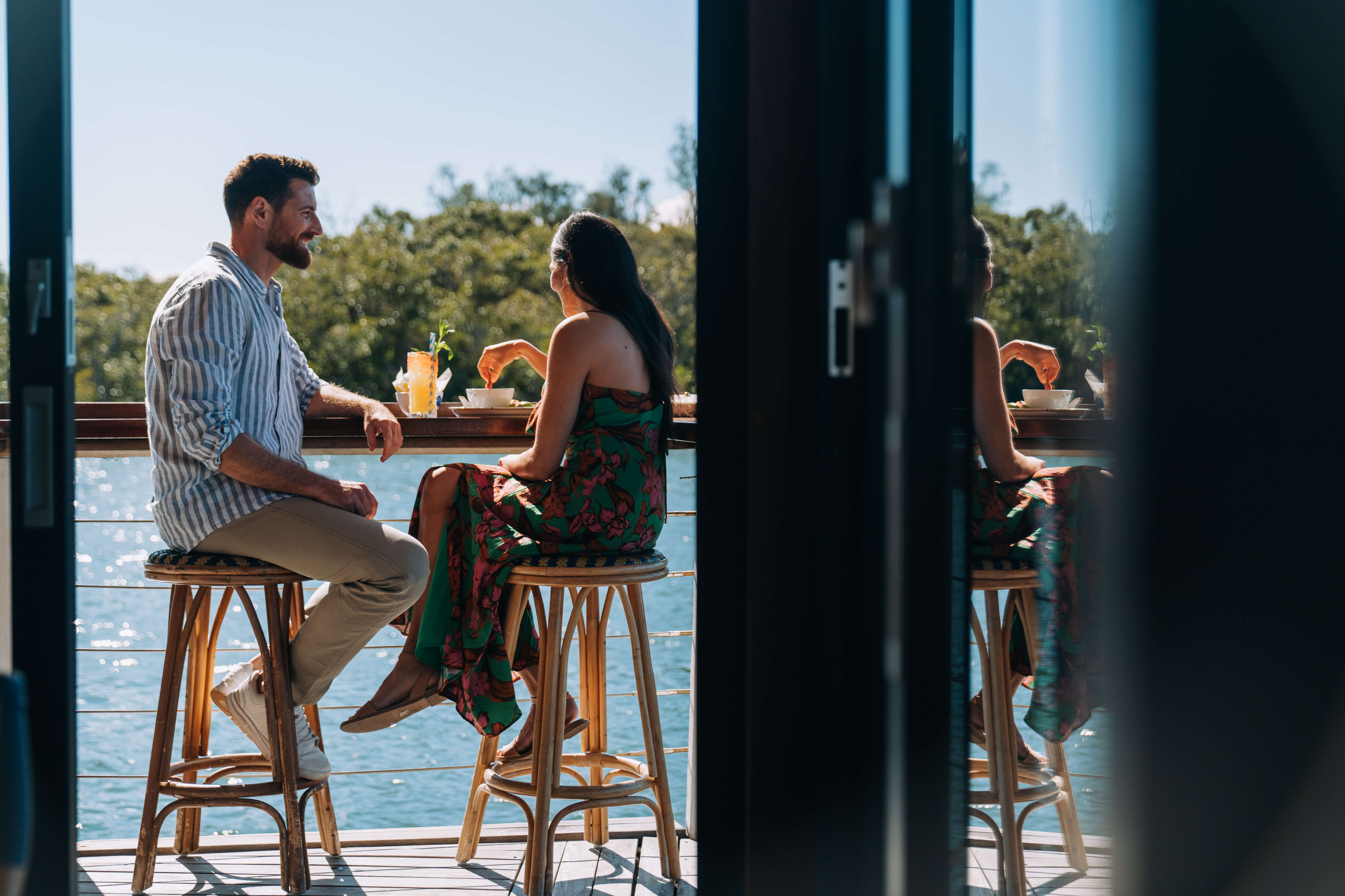 couple dining at waterfront