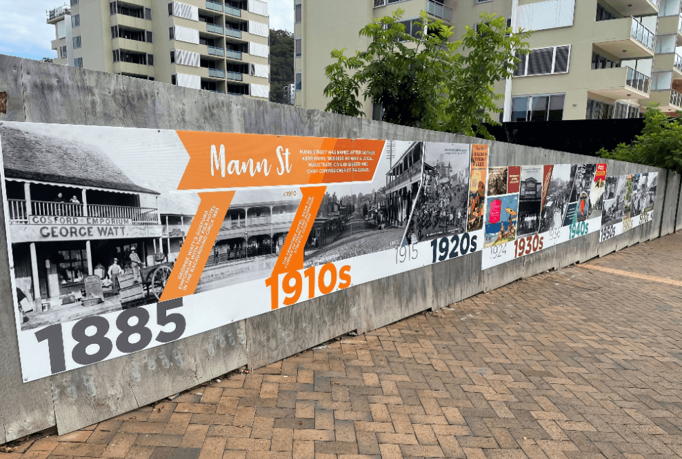 Gosford historical timeline panel