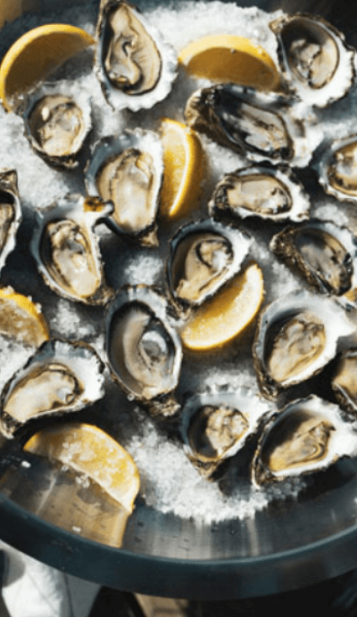 A plate of shucked oysters from Sydney Oyster Tours