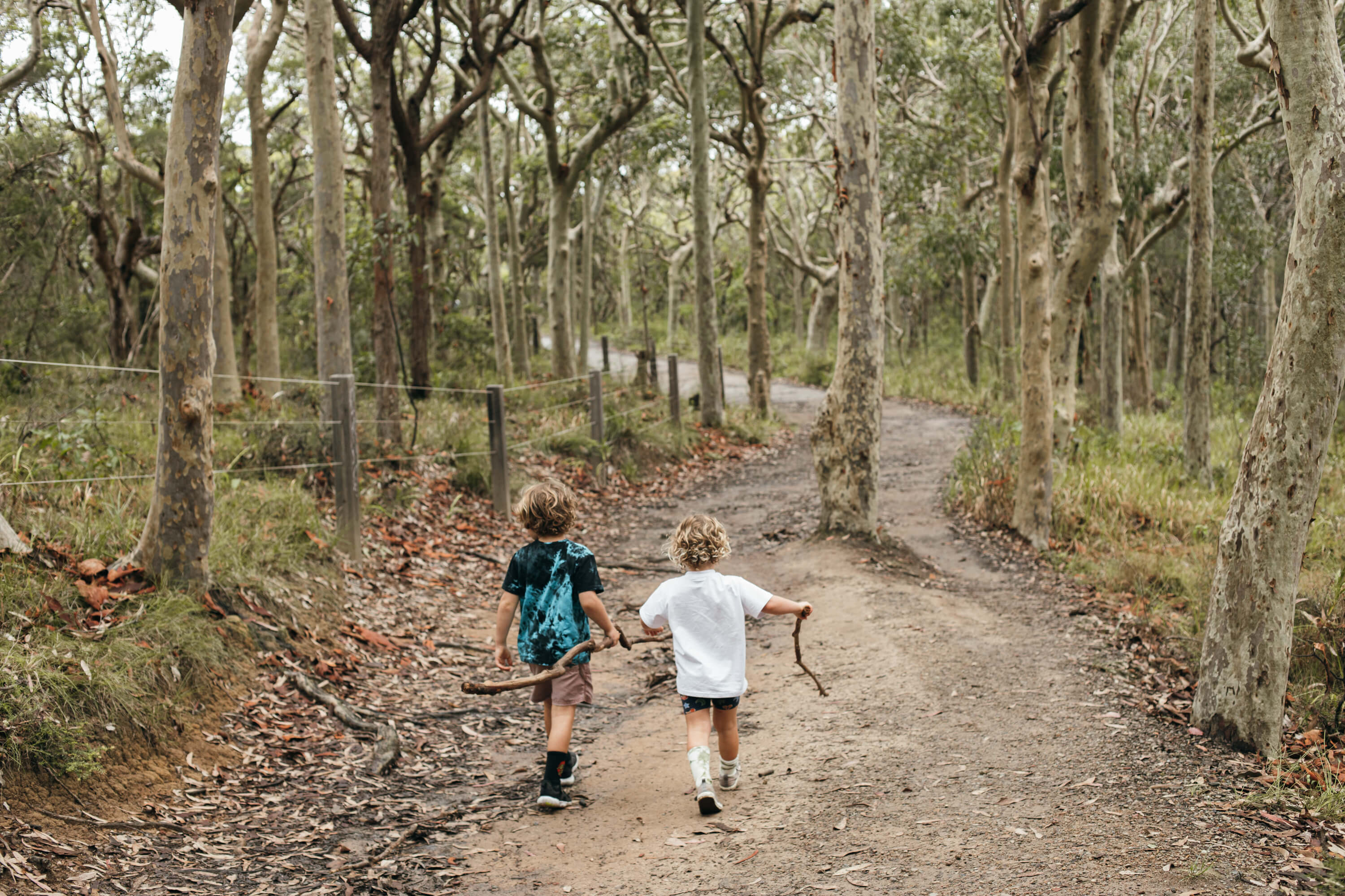 Kyal and Kara's kids on coastal walk 