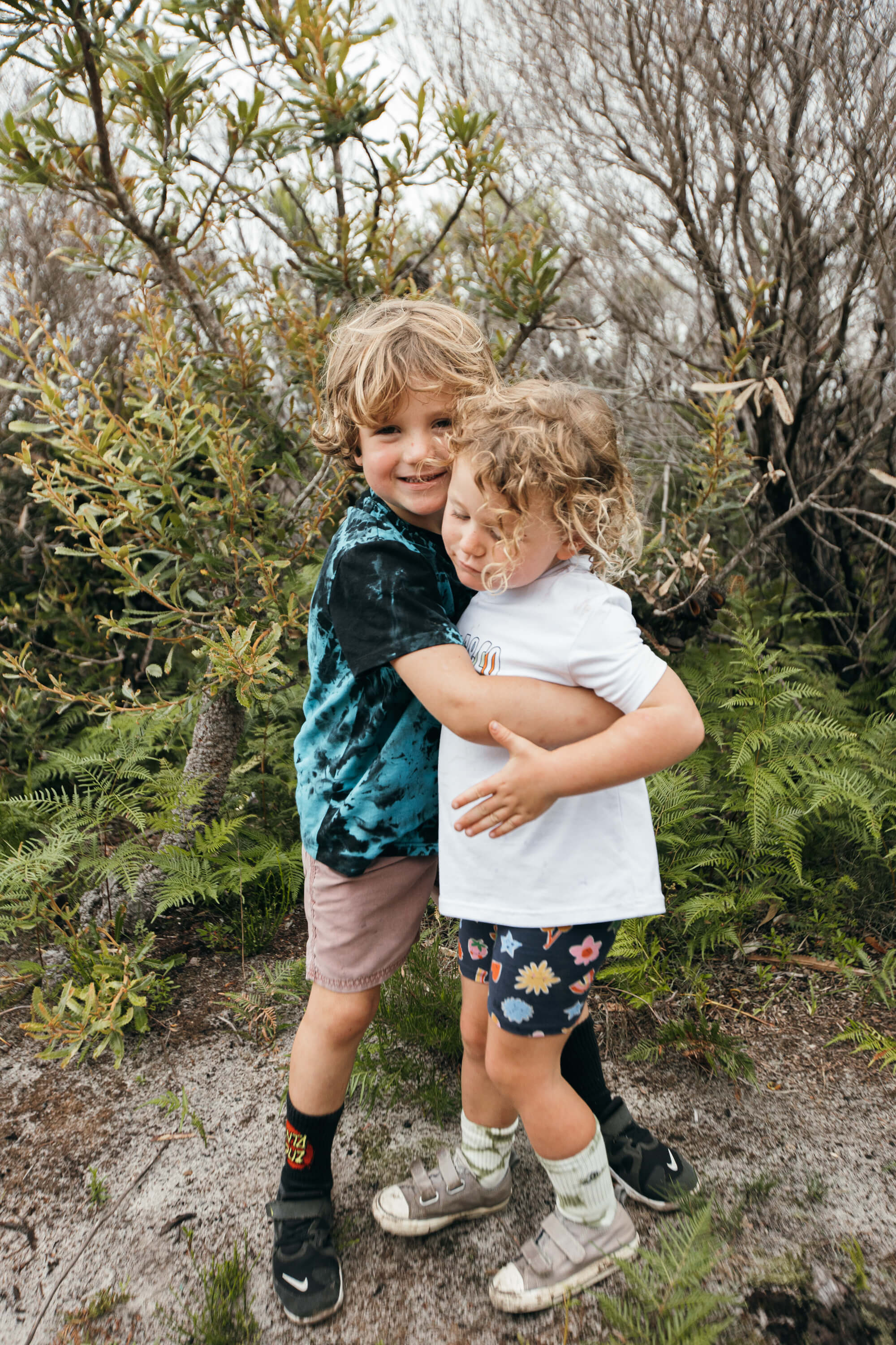 Kyal and Kara's kids on coastal walk 