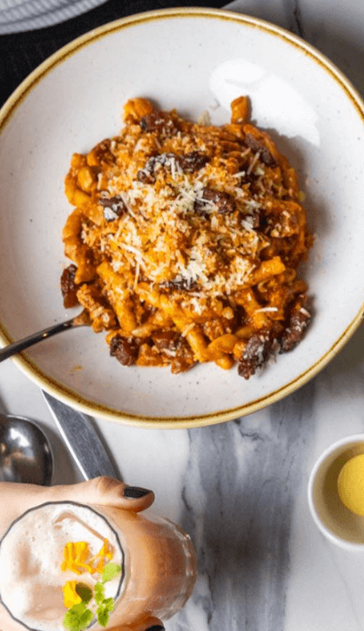Bowl of pasta at Lago Cucina