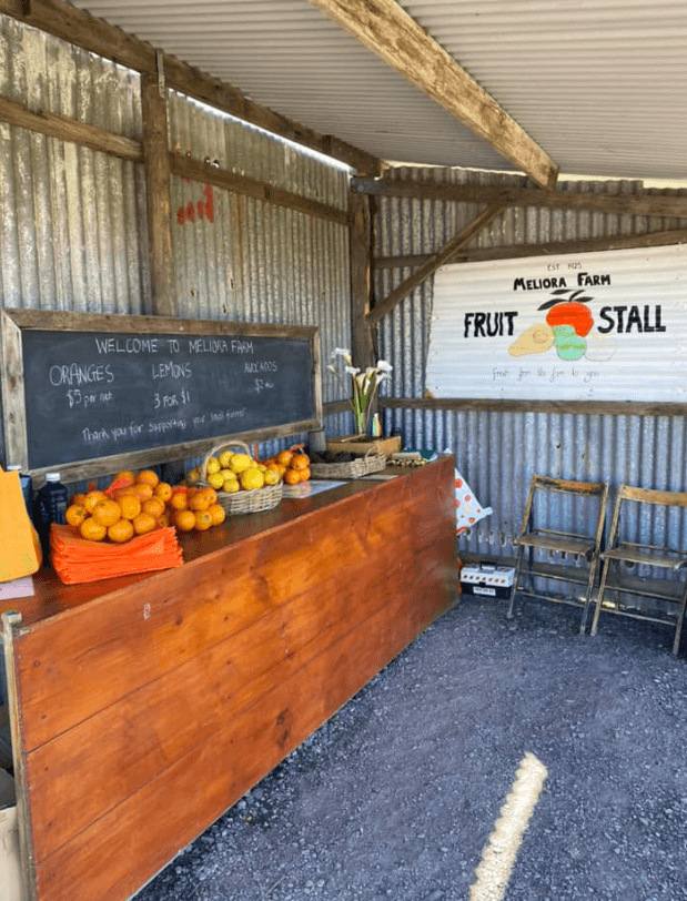 Meliora Farm rustic Fruit Stall