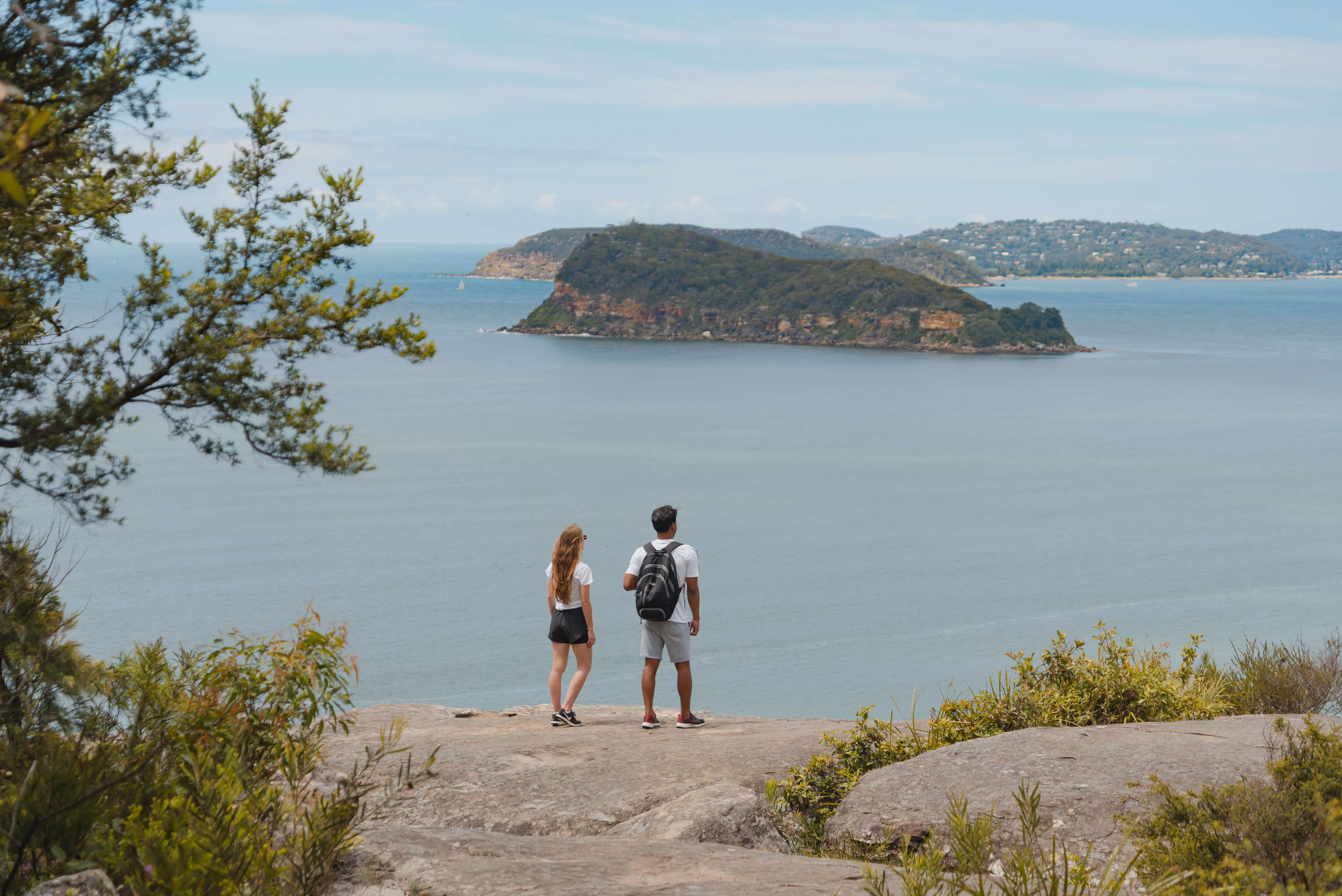 mt ettalong lookout with couple of hikers