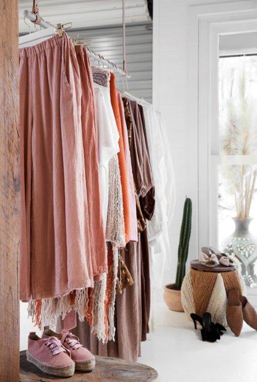 bohemian style clothing in pastel pinks