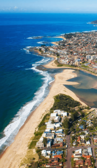 Drone photo of The Enterance Beach NSW Australia