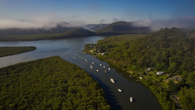 aerial of waterways and greenery