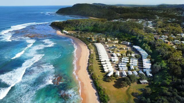 aerial of beach resort
