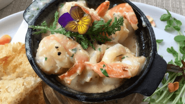 Bowl of prawn chowder