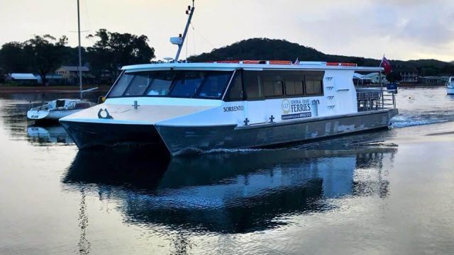 ferry on water conducting tour