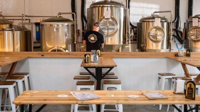 beer vats at Bay Rd brewing