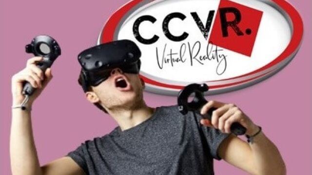 Man using virtual reality goggles