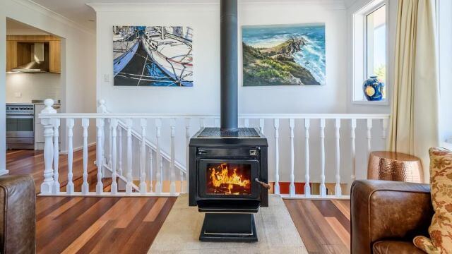 Cosy lounge room with fireplace