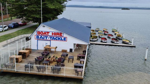 The Entrance Boatshed from above