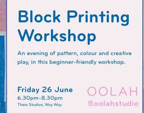 Pattern Play Block Printing Workshop June 2026