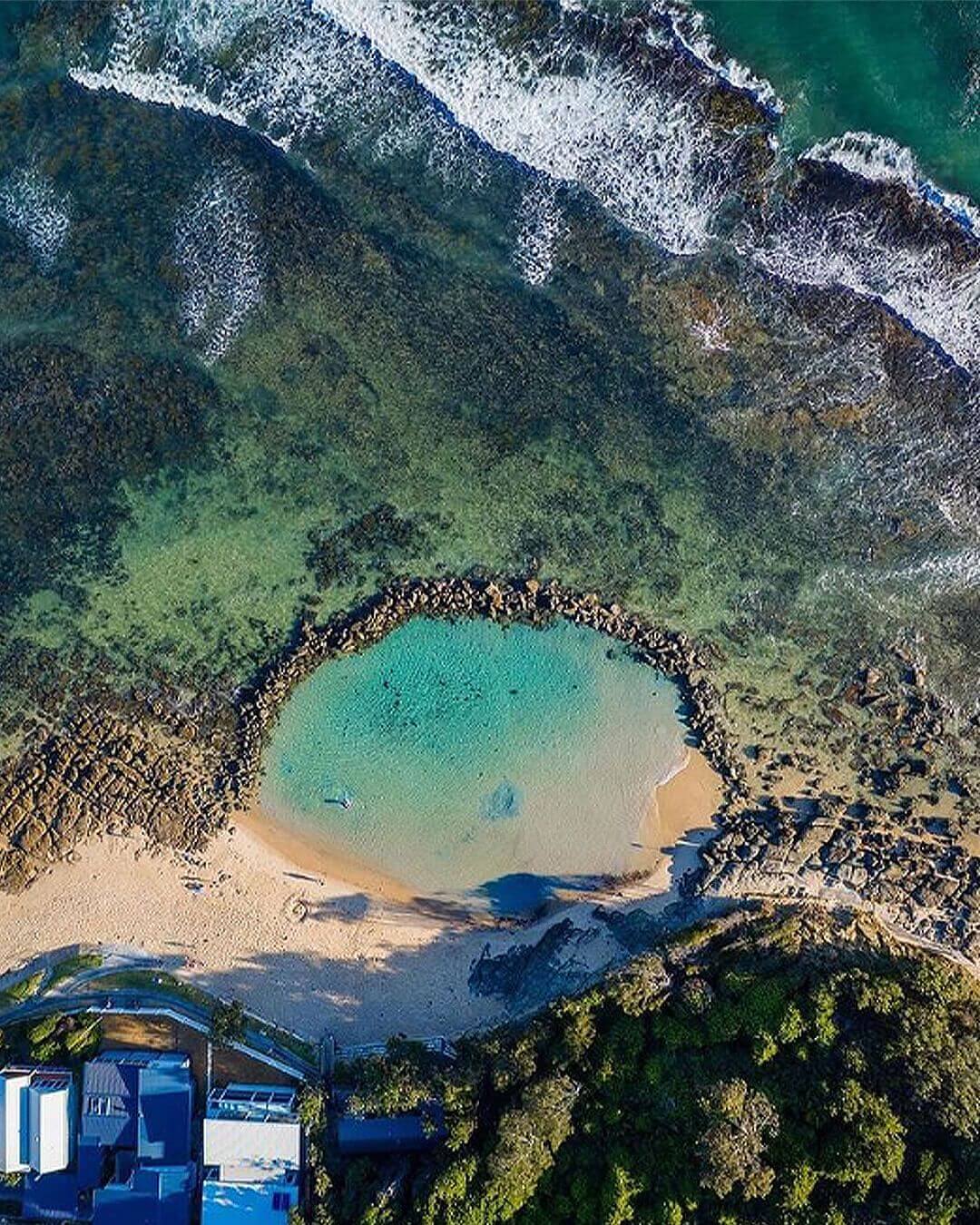 norah head rockpool from above