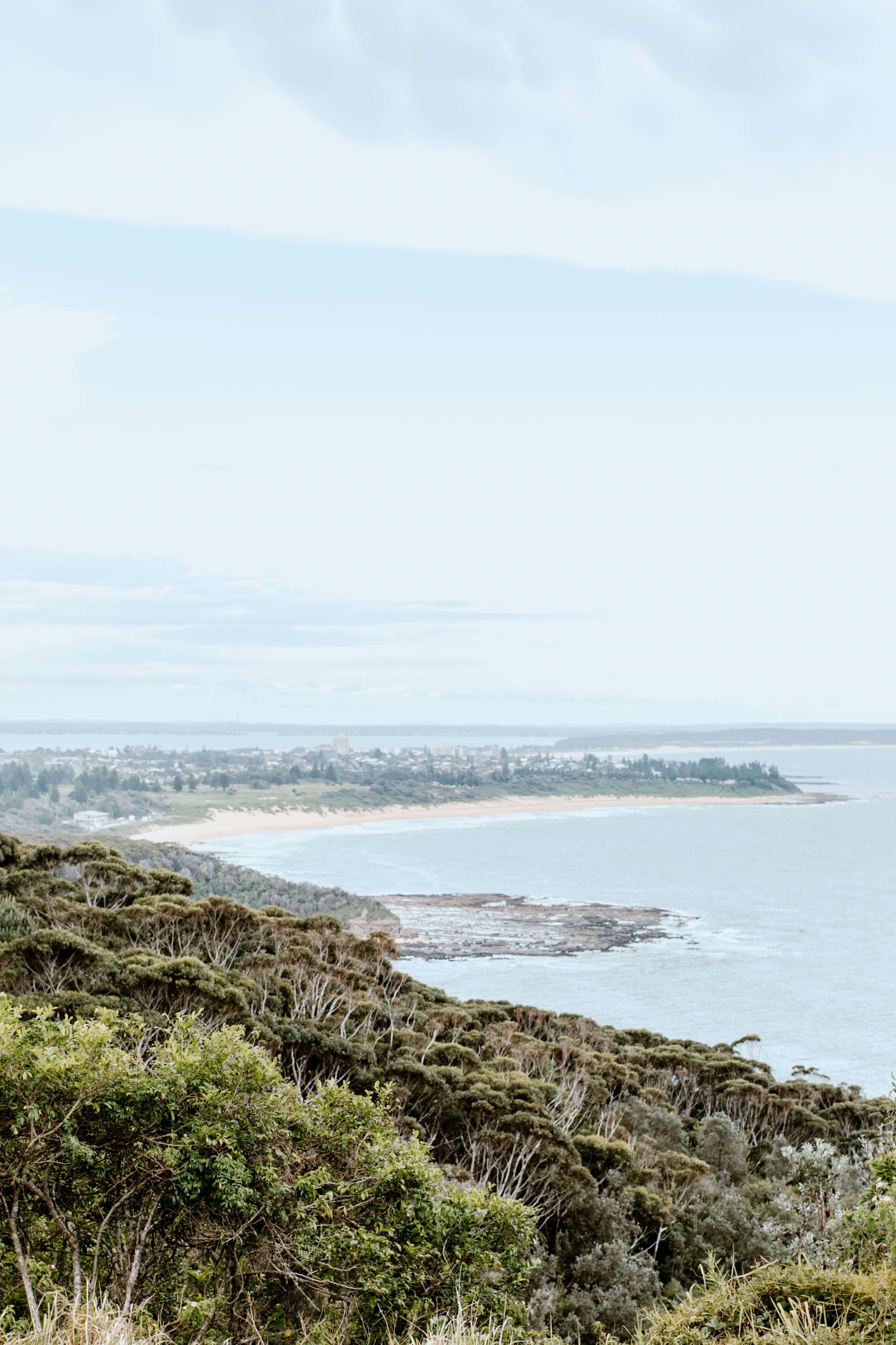 hazy view of eastern coastline from crackneck lookout