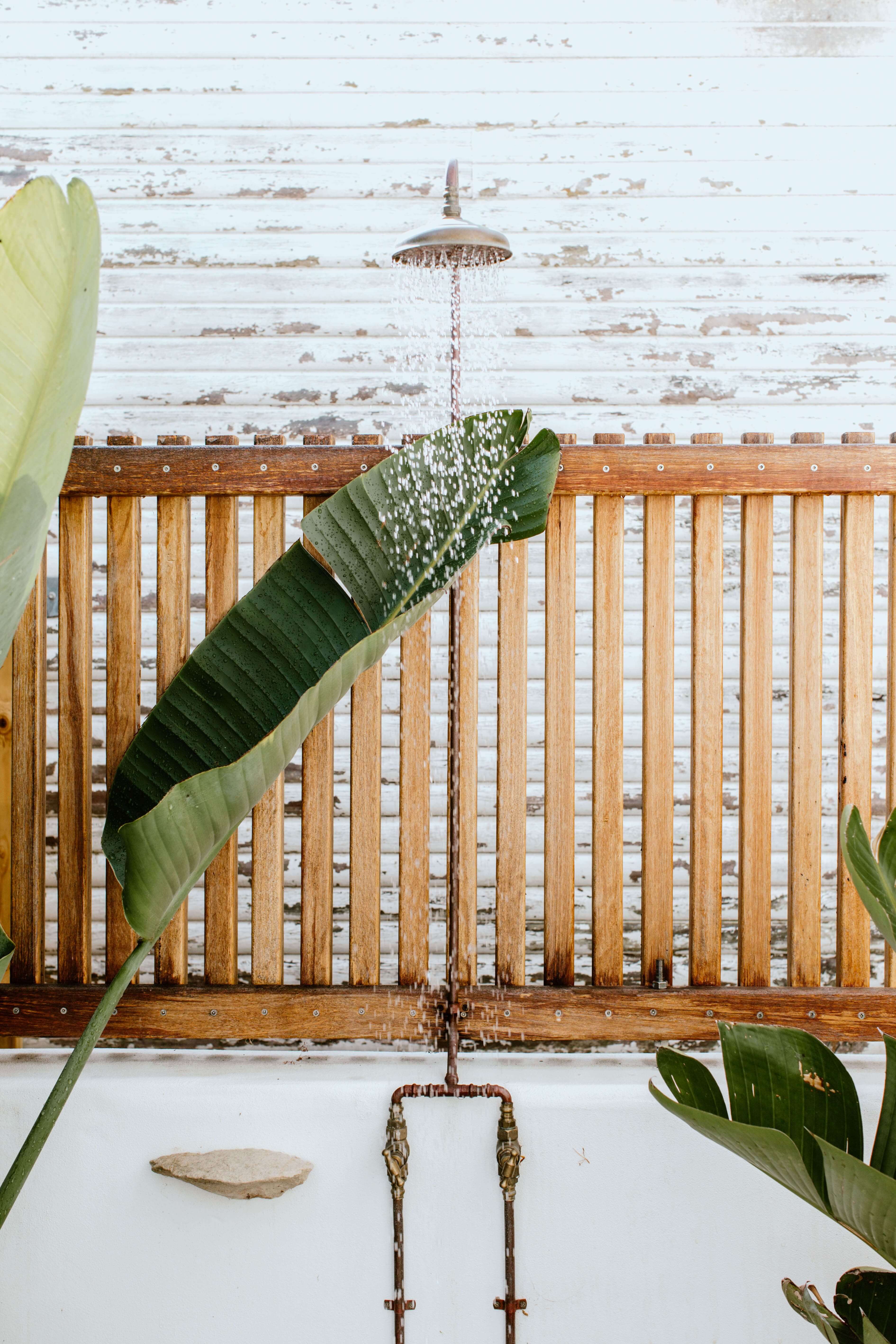 outdoor rain shower looking tropical