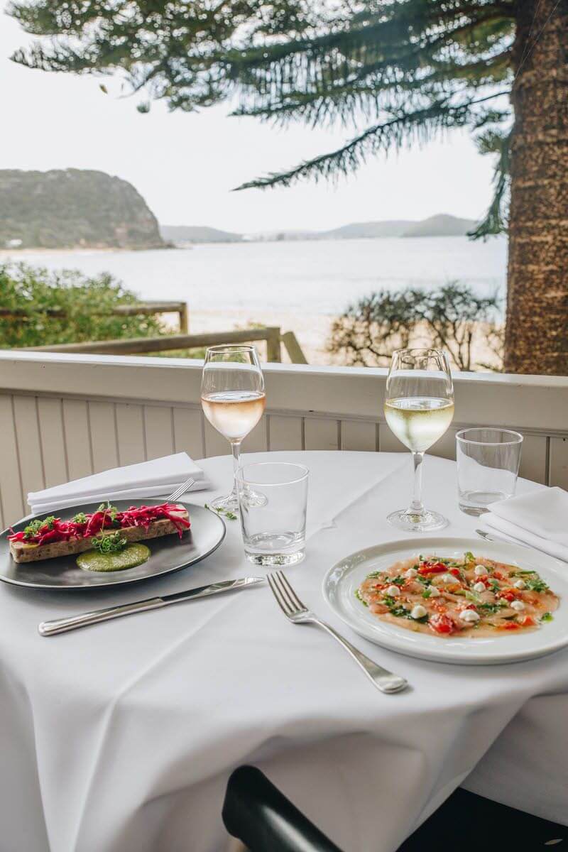 fancy dinner by the ocean