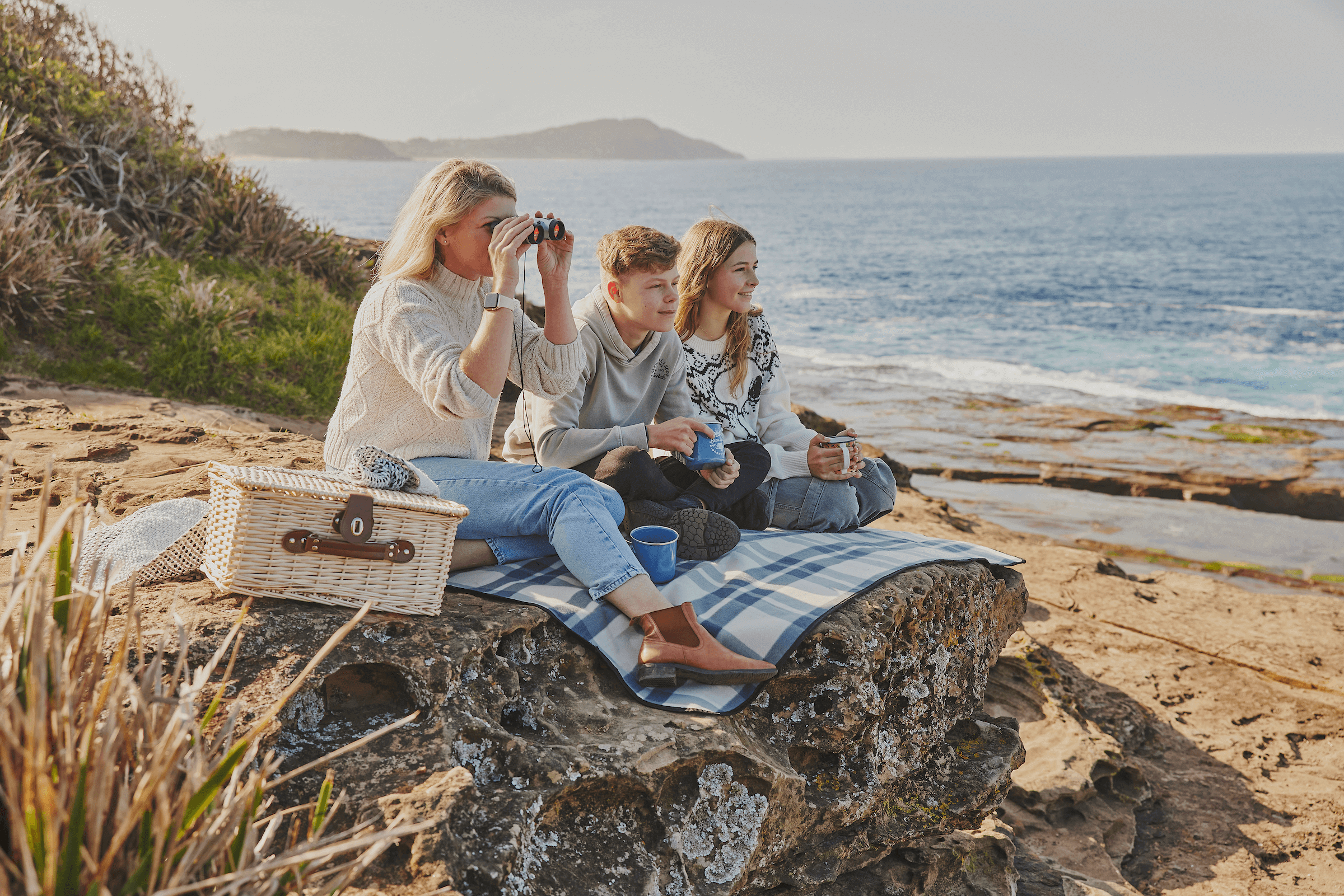 family whale watching at Terrigal East Coast Australia