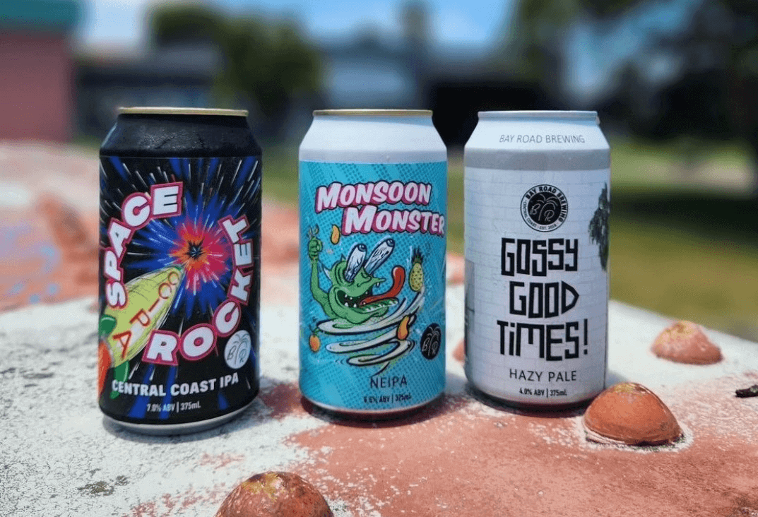 3 cans of Bay Rd Brewing cans Central Coast NSW