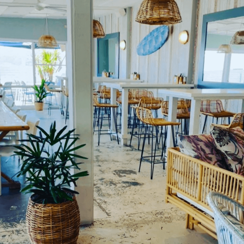 beachside cafe with coastal decor