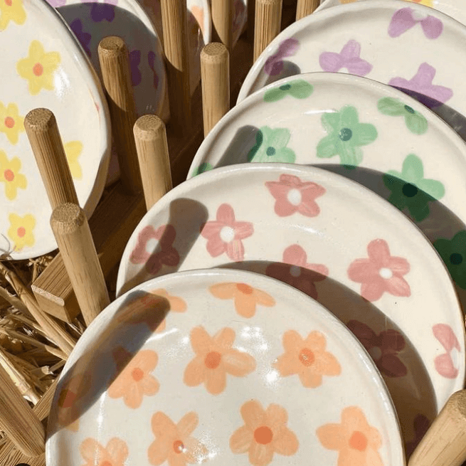 Snowflake ceramics plates