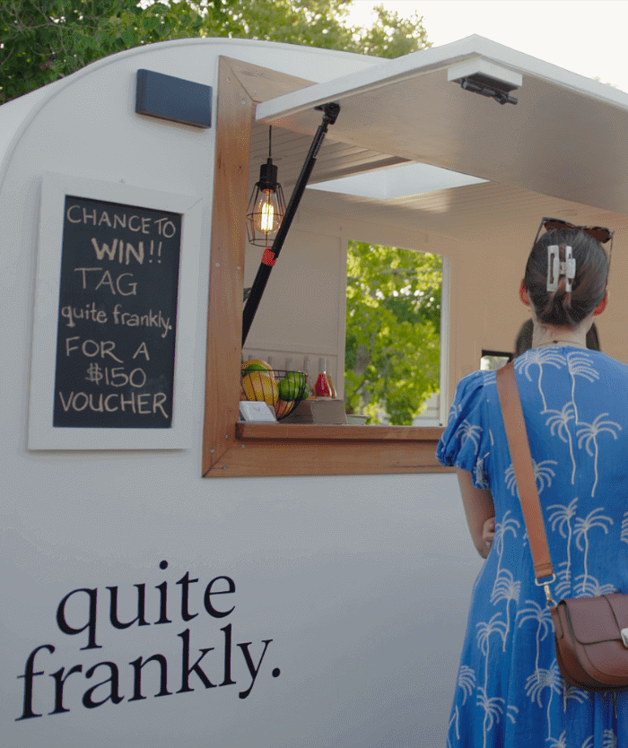 White vintage caravan bar