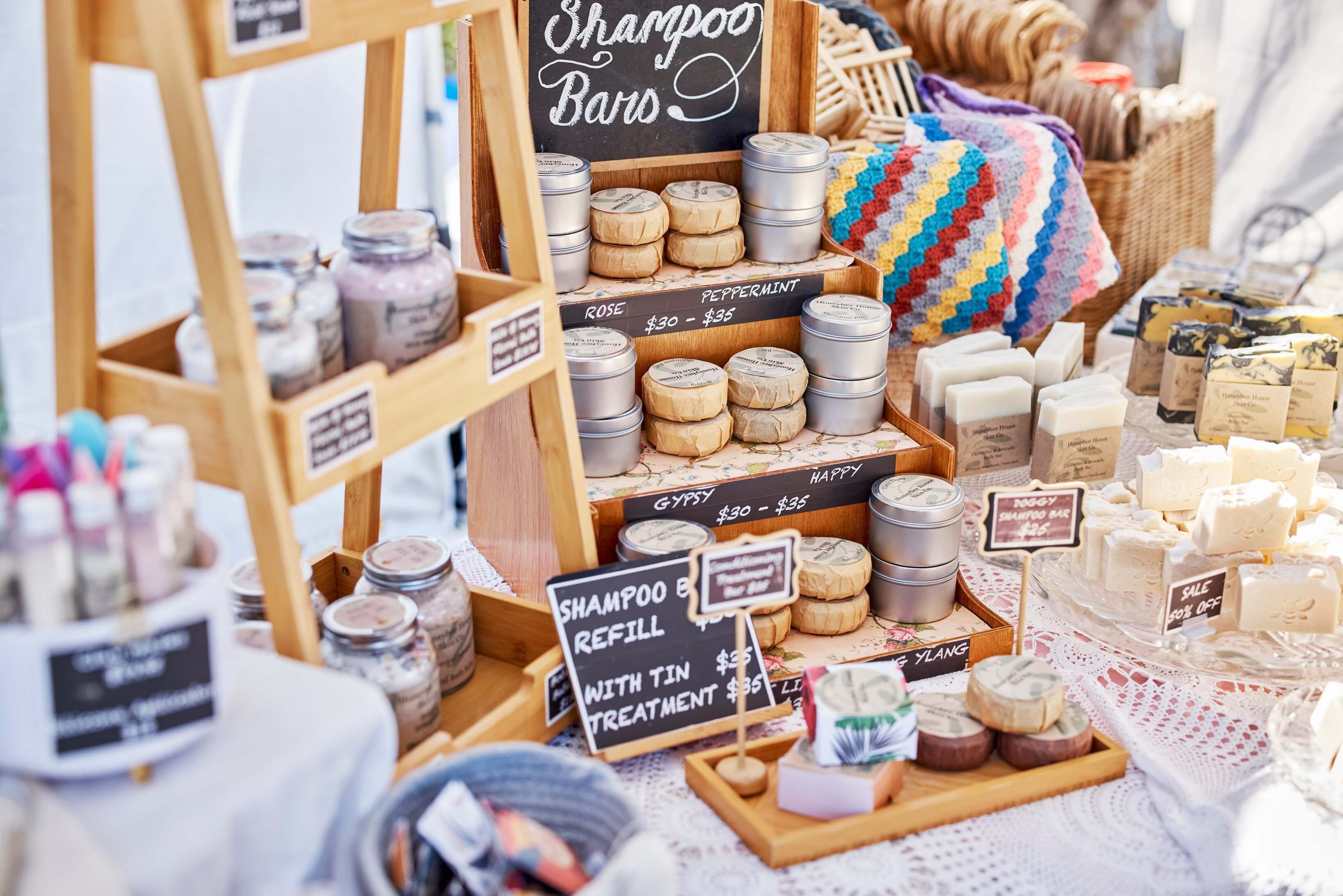 Long Jetty Markets stall with produce by James Horan
