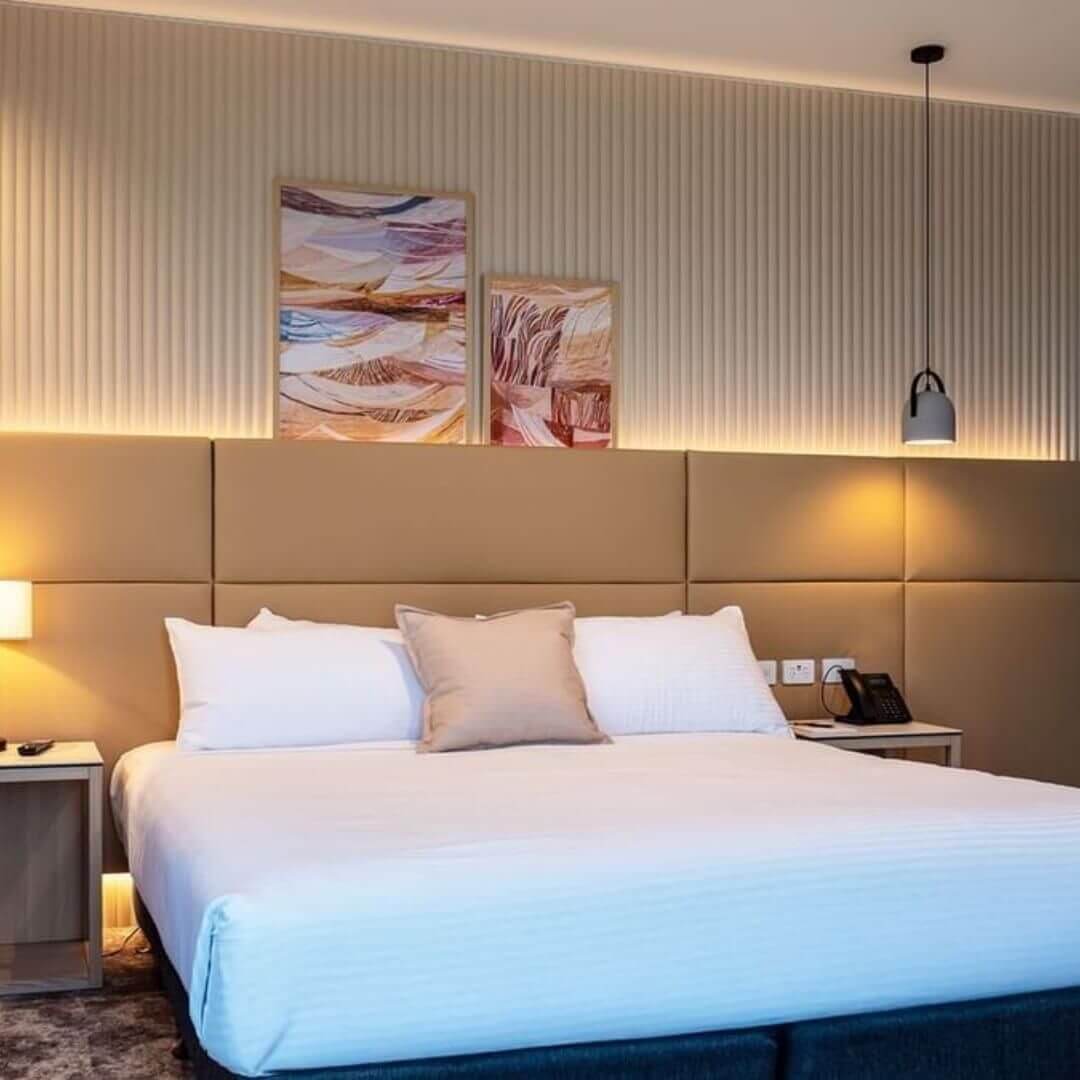 A deluxe king bed