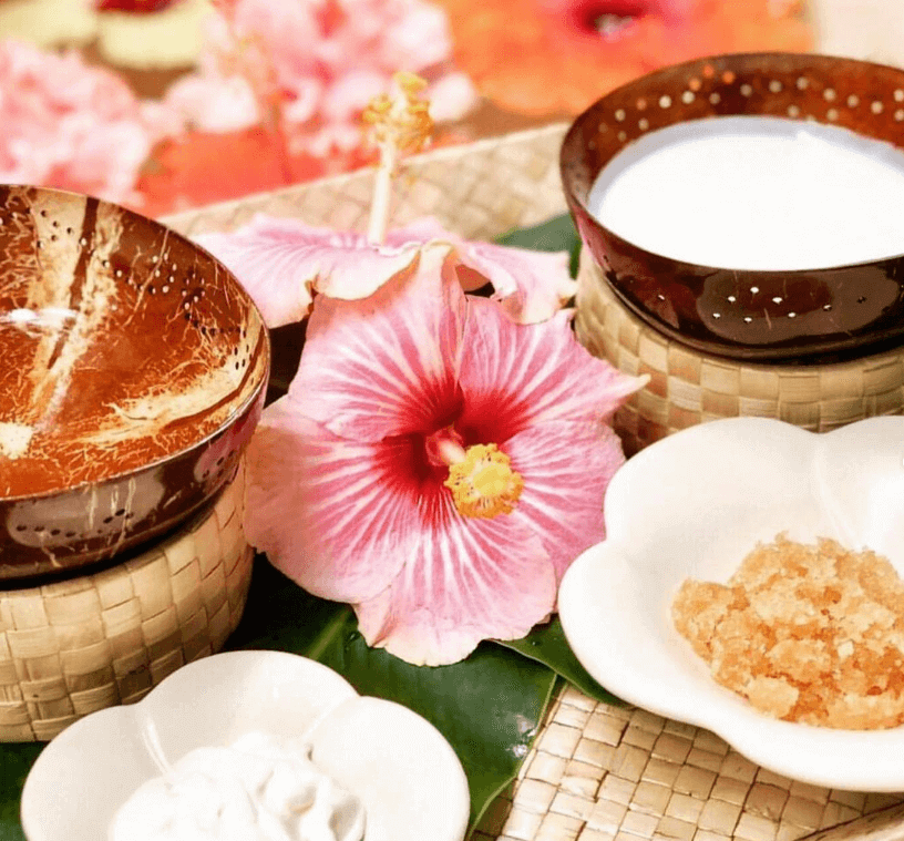 Tropical flower with spa treatments