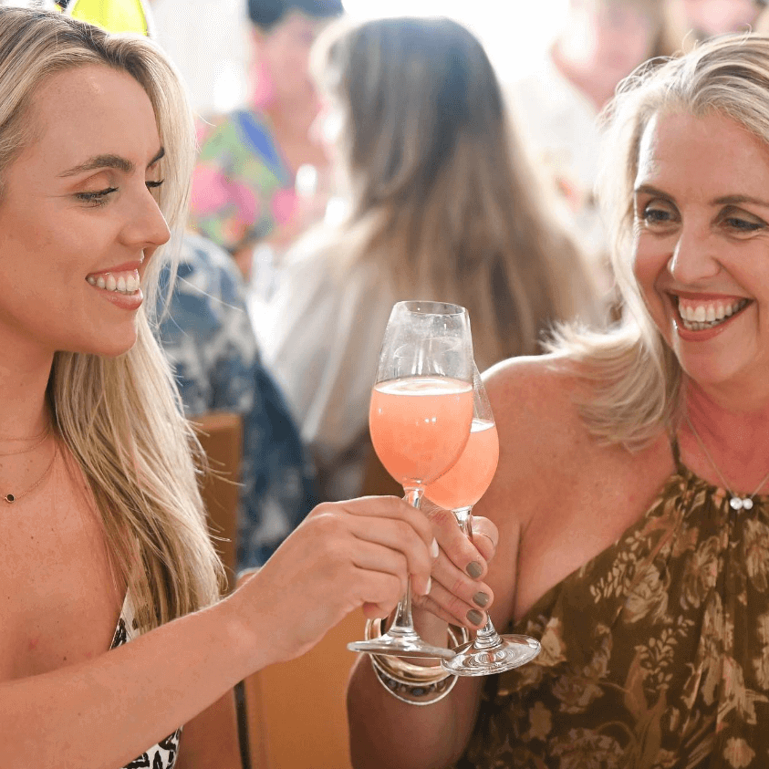 Two women with bellinis