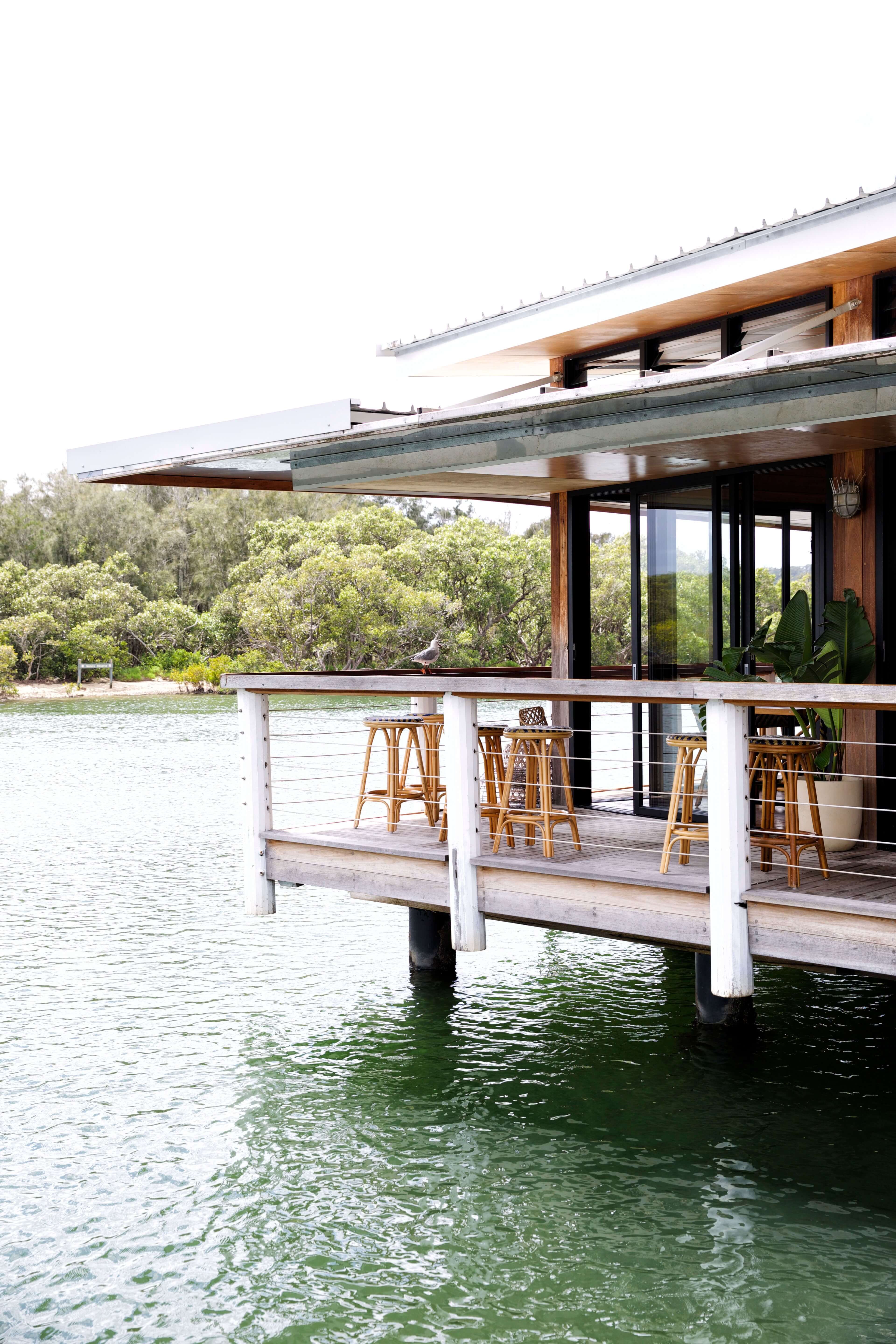 The Woy Woy Fishermans Wharf  over the waters edge