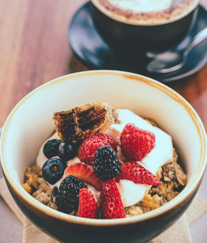 Bircher museli with fresh berries