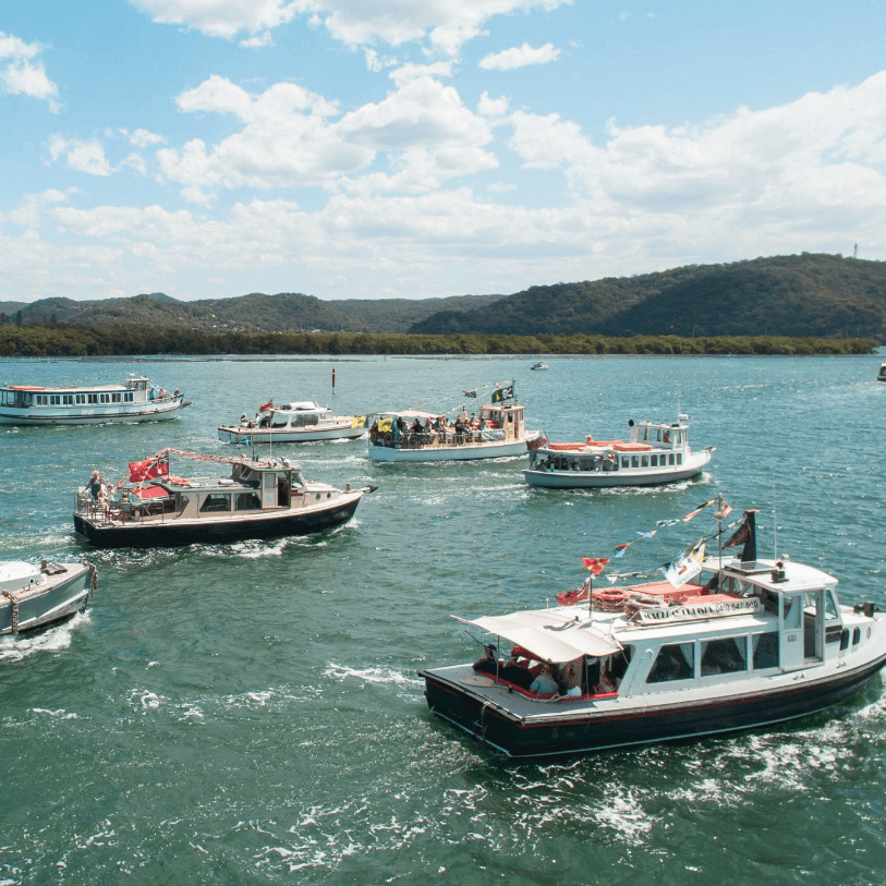 Davistown Putt Putt Regatta boats on Brisbane water