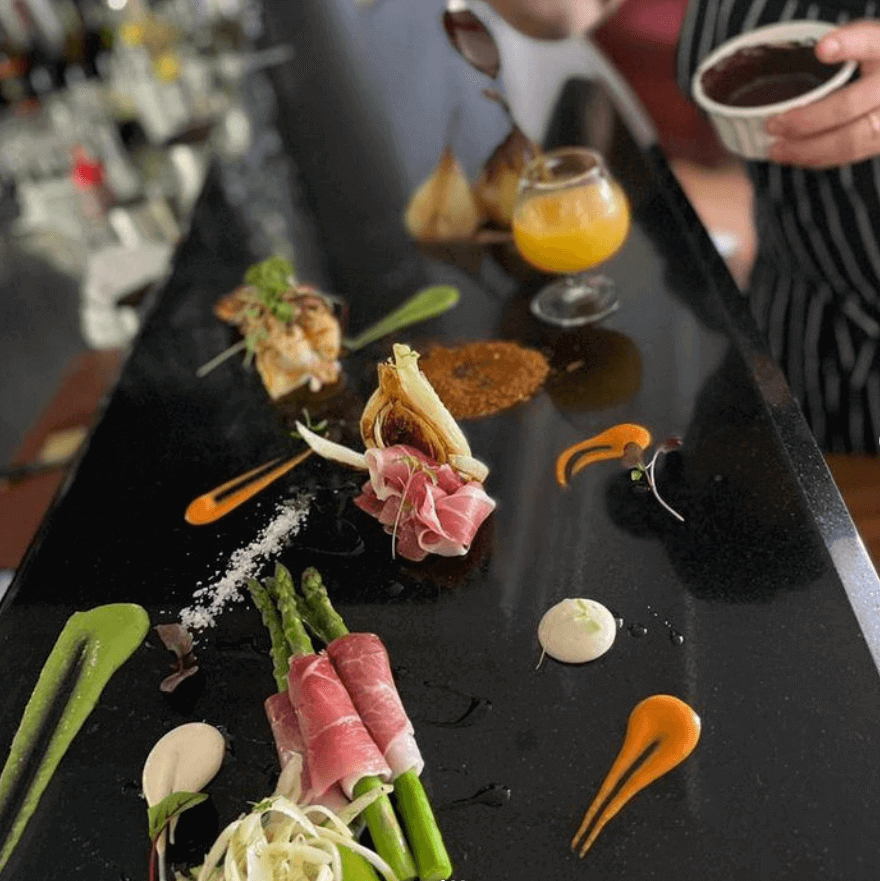 Chef's plate being prepared