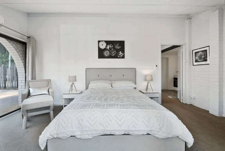 white bedroom at Pure Valley Estate