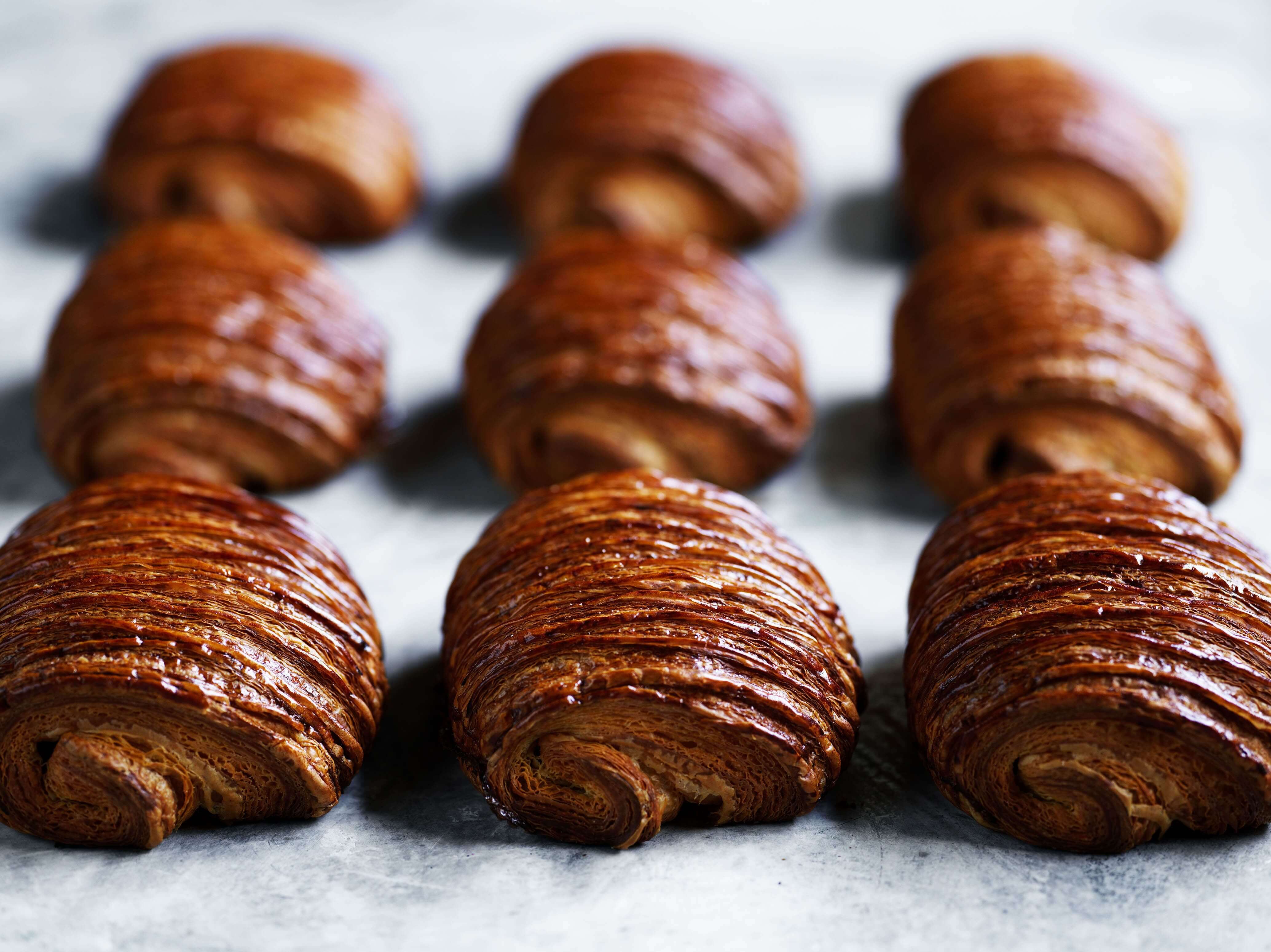 rows of croissants