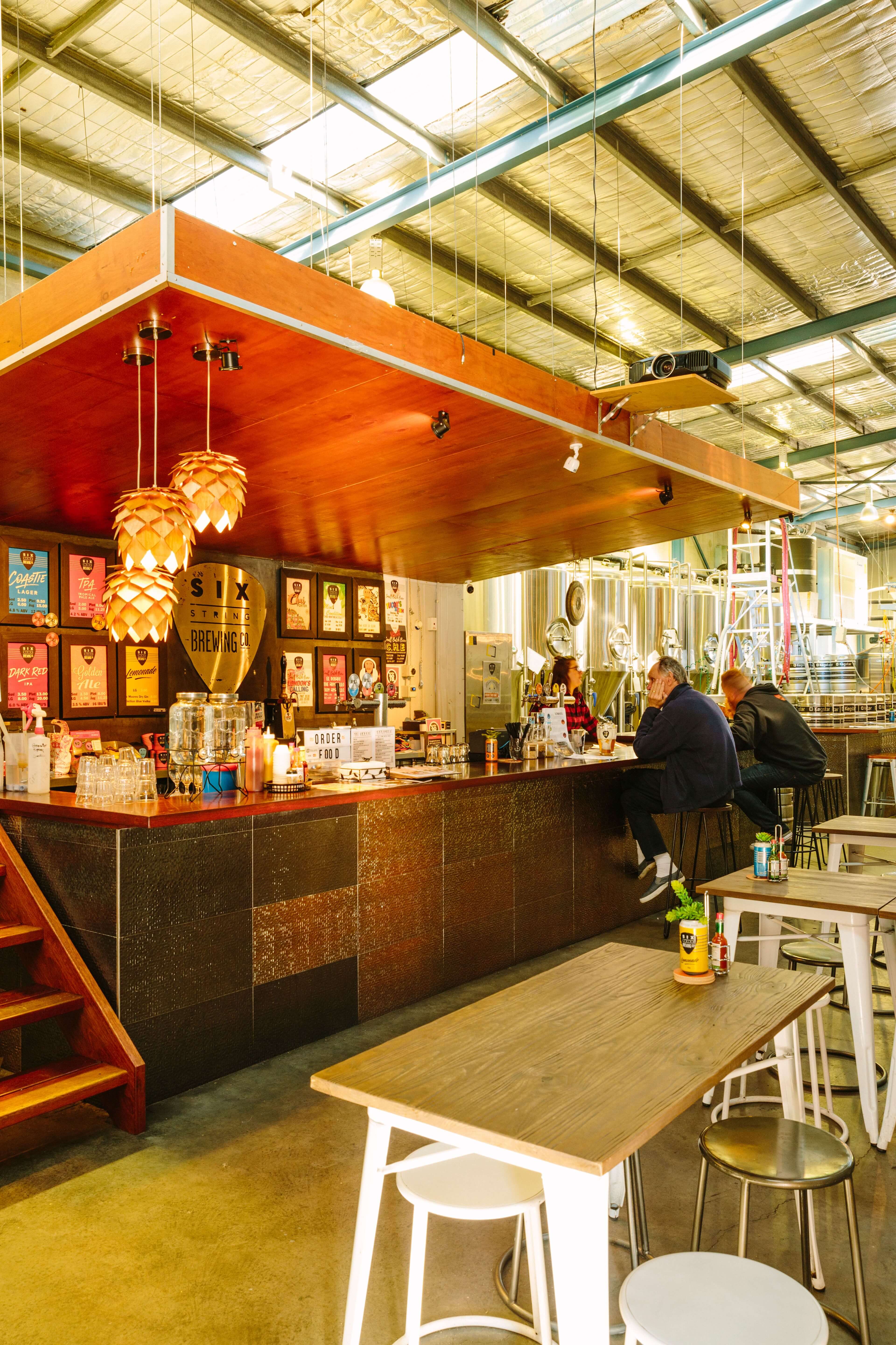 The bar at Six Strings brewery