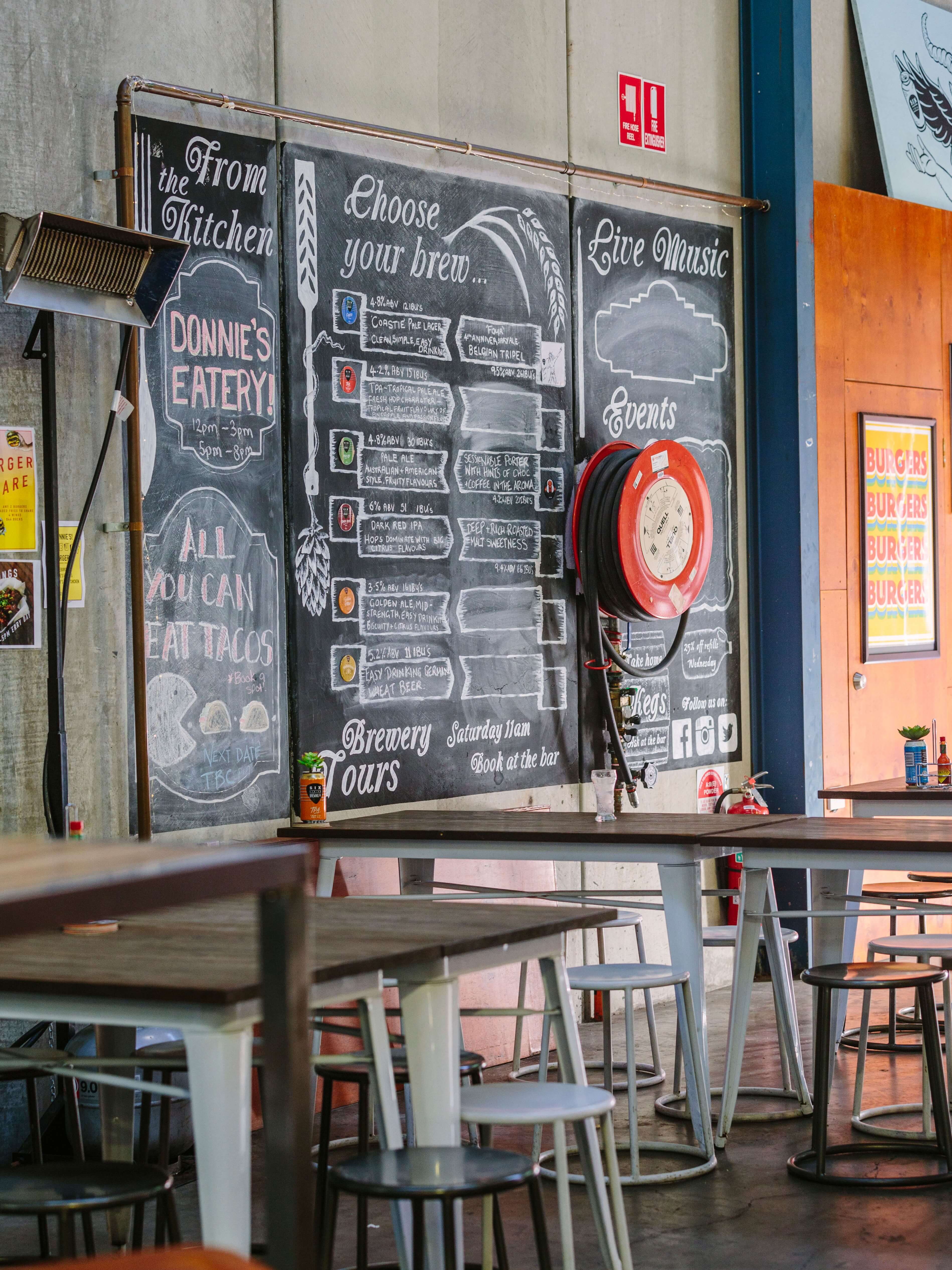 Blackboard at Six Strings Brewery