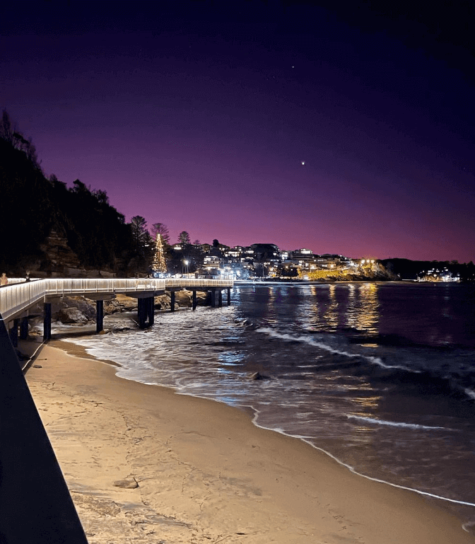 Terrigal boardwalk at night saltyashterrigal