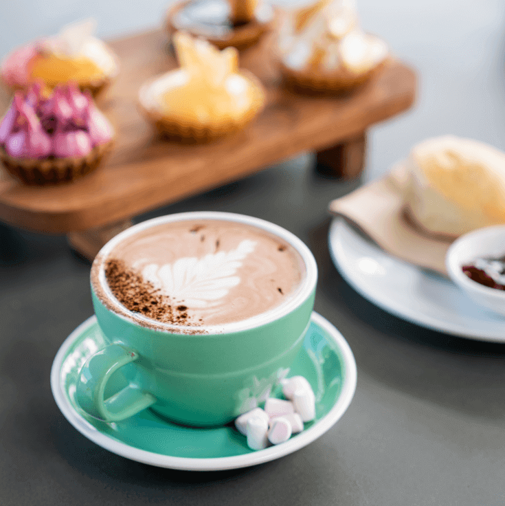 Hot Chocolate in green cup