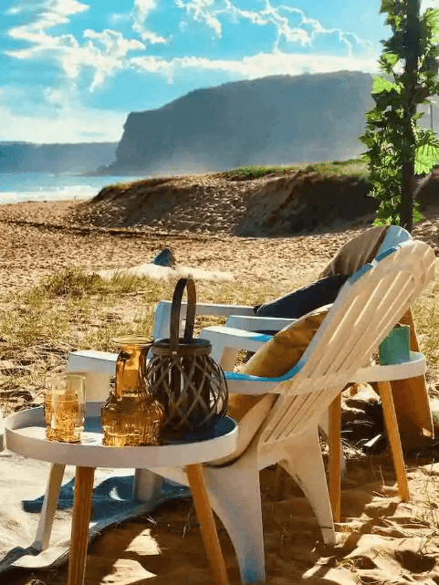 Boho Beach picnic on beach