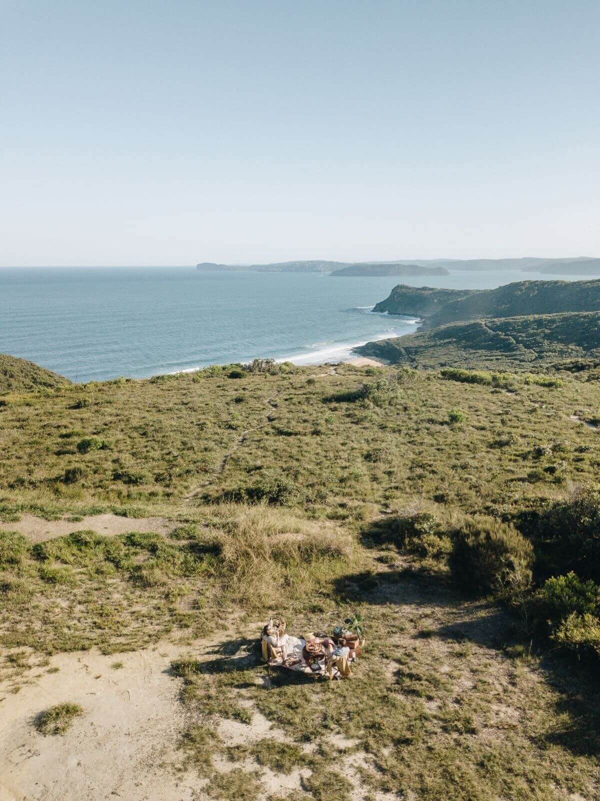 Picnic set up on the coastline of Bouddi National Park