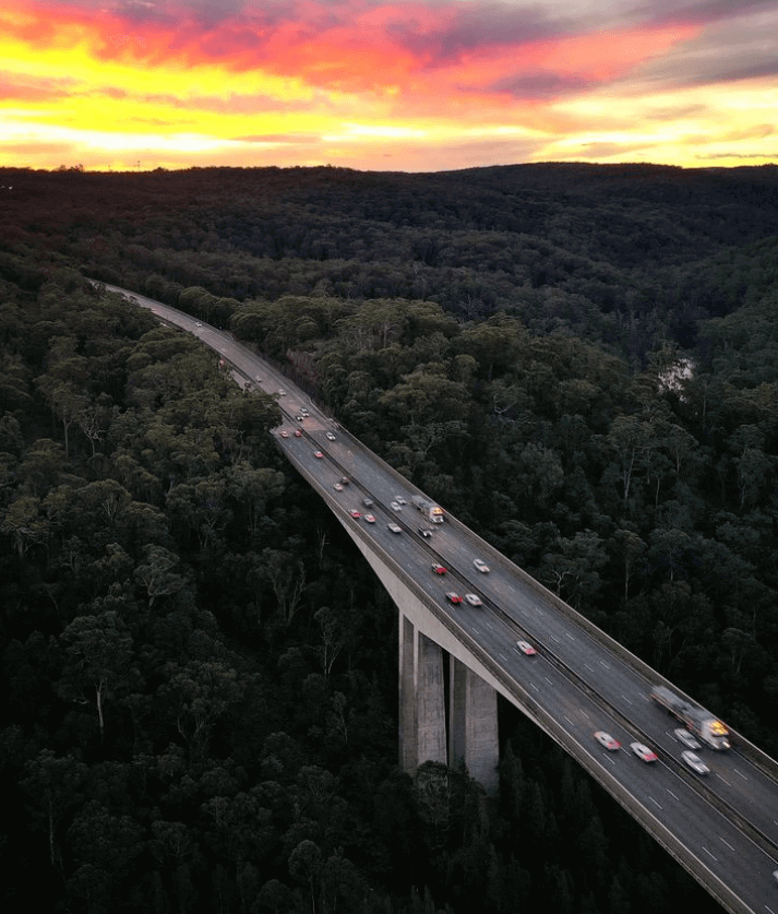 Sunset over gateway to Central Coast NSW