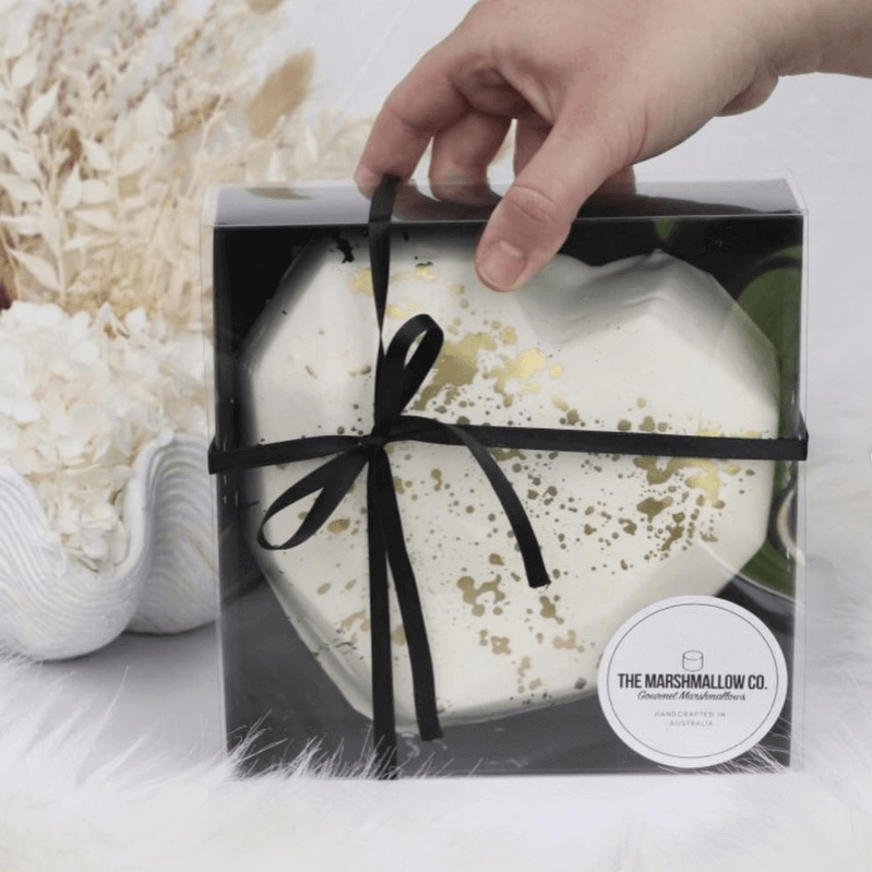 large marshmallow heart in box