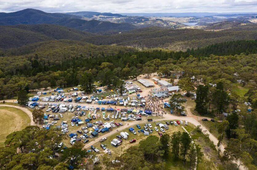 aerial of mtb even deep in bushland 