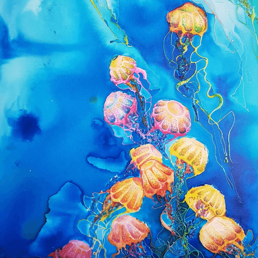 jellyfish in watercolour by Salty Art