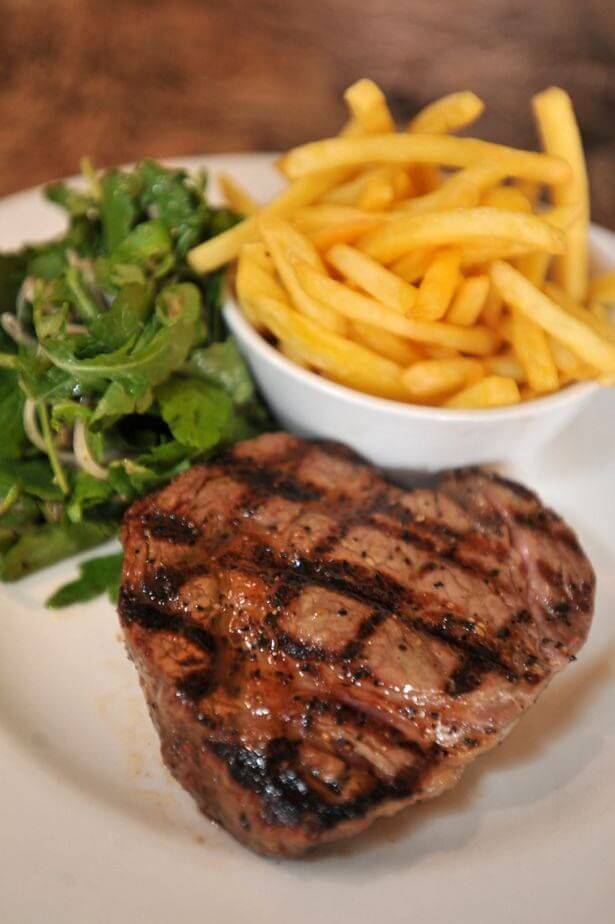 steak and chips looking succulent